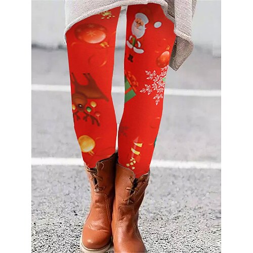 

Santa Suit Cosplay 1950s Hippie Y2K Dailywear Pants Leggings Women's Costume Vintage Cosplay Party Christmas Gifts Christmas Jumpsuits Pants Christmas / Spandex