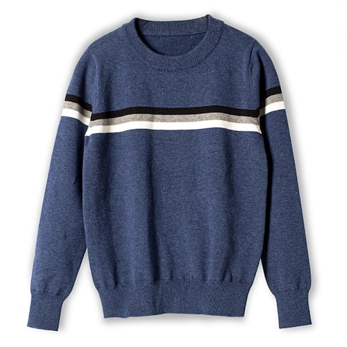 

Kids Boys Sweater Graphic Outdoor Long Sleeve Ruched Active Cotton 8 years Fall Blue Royal Blue Gray