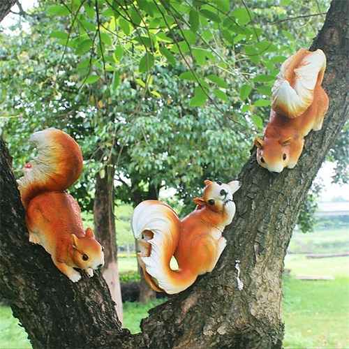 

Creative Resin Simulation animal Outdoor Garden Hanging from tree squirrel Decorative crafts Resin animal sculpture figurines