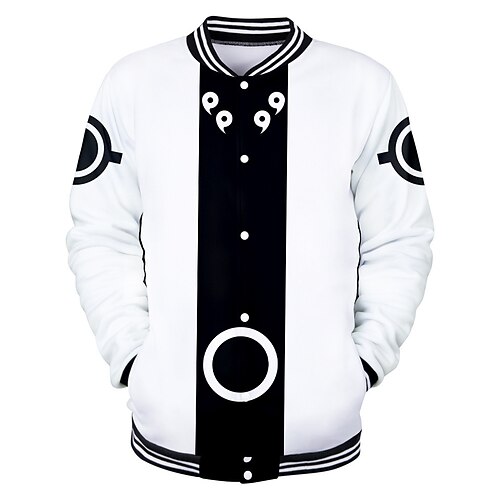 

Naruto Uzumaki Naruto Varsity Jacket Anime 3D Harajuku Graphic Coat For Men's Women's Adults' 3D Print Polyster