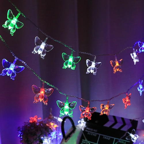 LED Butterfly Fairy String Lights 1.5M-10LEDs 3M-20LEDs 6M-40LEDs Battery  or USB Powered Christmas Lights Wedding Party Garden Home Holiday Decoration  2024 - $8.99