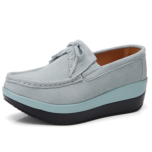 

Damen Slip-Ons Quasten-Müßiggänger Plateau-Loafer Arbeit Täglich Quaste Flacher Absatz Runde Zehe Sport Wildleder Halbschuhe Einfarbig Mandelfarben Schwarz Pfirsich