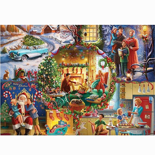 Christmas Jigsaw Puzzle Santa Christmas Tree Puzzle Stress Relief Game 1000Piece 
