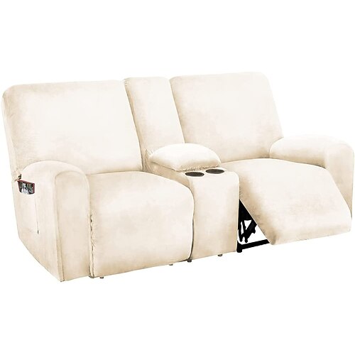 thumbnail image 2 of Reclining Loveseat Slipcover With Middle Console - 2 Seat Recliner Sofa Cover (Stretchy, Spandex) 2 of 6