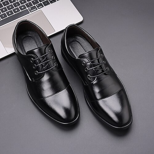 

Men's Oxfords Classic British Daily Office Career PU Booties / Ankle Boots Black Fall Spring
