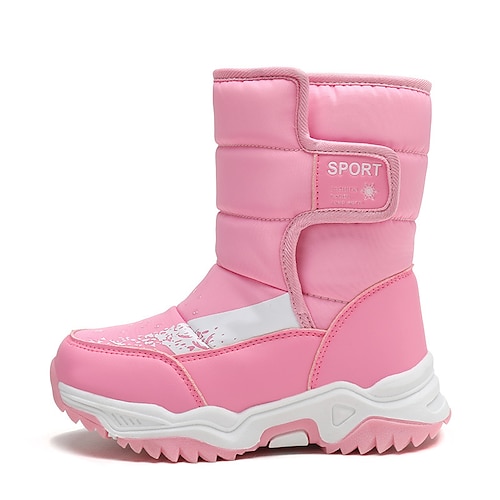 

Boys' Girls' Boots Snow Boots Leather Waterproof Water Resistant Big Kids(7years ) Little Kids(4-7ys) Daily Outdoor Exercise Luminous Purple Pink Black Fall Winter / Mid-Calf Boots