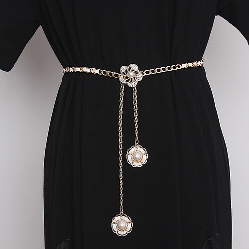 

Metalic Wedding / Party / Evening Sash With Imitation Pearl / Metallic Buckle / Belt Women's Sashes