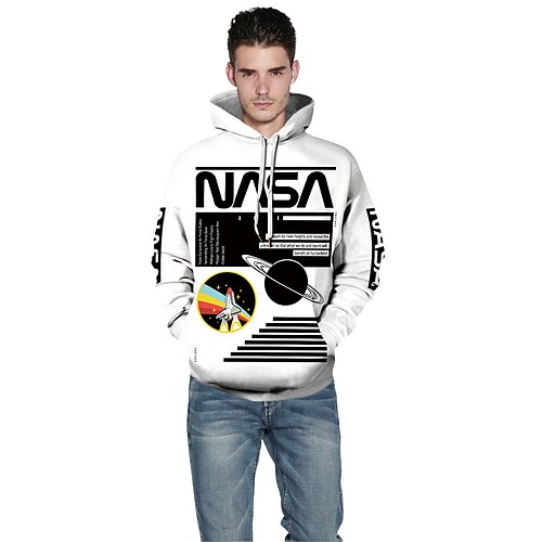 

Herren Hoodie Sweatshirt Kapuze Blau Weiß Mit Kapuze Graphic Galaxy-Print Bedruckt Casual Täglich Festtage 3D-Druck Sportbekleidung Casual Groß und hoch Frühling Herbst Bekleidung Kapuzenpullover