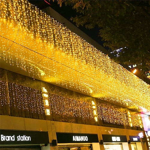  50m 100m girlanda choinka bajkowe światła 400 800 led string light ip65 wodoodporny łańcuch zewnętrzny ogród yard girlanda wesele wakacje krajobraz dekoracja oświetlenie niebieski kolorowy dc31v ue us