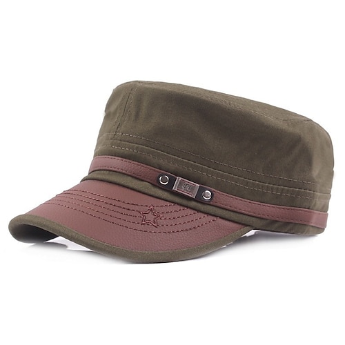

Hat Protective Hat Men's Black Army Green Navy Blue Street Dailywear Pure Color Color Block Portable / Fall / Winter