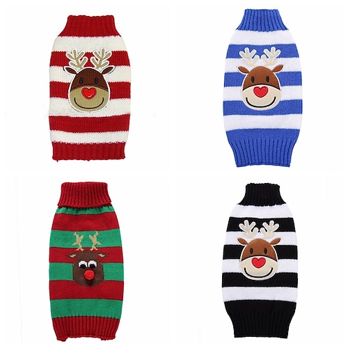 

Chien Chat Pull Costume de Noël Vêtements pour Chien Renne Chaque Animal Cerf Britanique Noël Festival L'hiver Vêtements pour Chien Vêtements pour chiots Tenues De Chien Chaud Bleu et blanc Rouge et