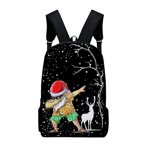 

Unisex Oxford Cloth 300D School Bag Commuter Backpack Large Capacity Breathable Zipper School Daily Christmas Black