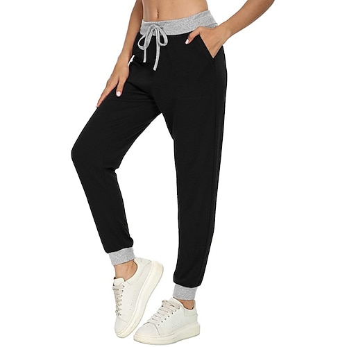 

Women's Casual / Sporty Hip-Hop Jogger Sweatpants Pocket Elastic Drawstring Design Ankle-Length Pants Leisure Sports Weekend Micro-elastic Cotton Blend Comfort Mid Waist Green Blue Black Gray Wine S