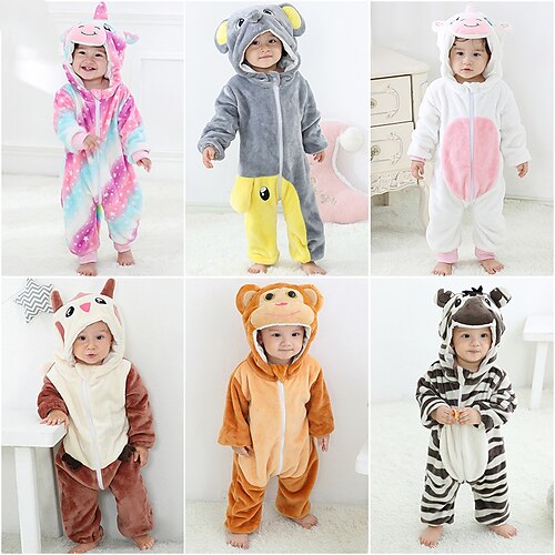 

Baby Girls' Jumpsuits Daily Cute Indoor Outdoor Purple Light Brown Gray Decor Print Animal Zipper Print Long Sleeve
