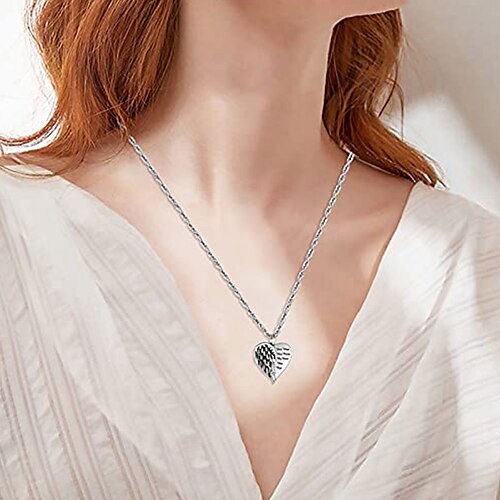 

collana urna d'angelo per cenere 12 pezzi pietre portafortuna cremazione gioielli cuore memoriale ciondolo ricordo portacenere per uomo / donna