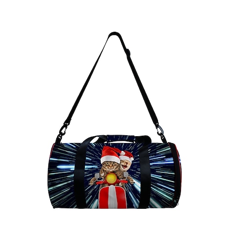 

Unisex Bags Polyester Duffle Bag Zipper Daily Outdoor 3D Print Christmas Blue Black Dark Blue
