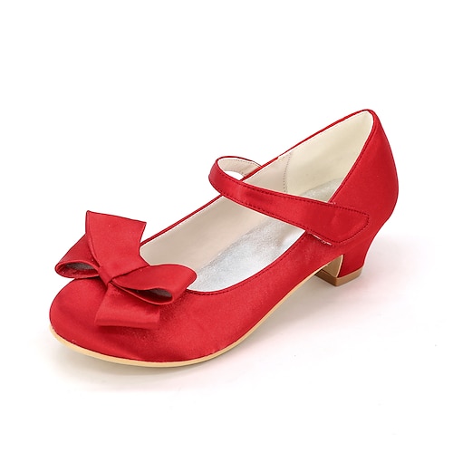 

Girls' Heels Flower Girl Shoes Satin Big Kids(7years ) Little Kids(4-7ys) Wedding Butterfly Magic Tape Blue Purple Red Spring Summer
