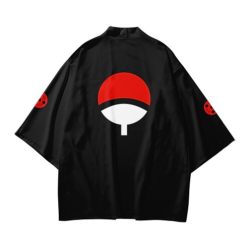 

Inspirado por Naruto Sasuke Uchiha Animé Disfraces de cosplay Japonés Kimono Abrigo de kimono Para Hombre