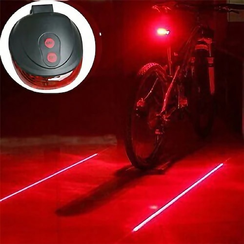 

Bike Cycling 7 Flash Modes Red Lights Waterproof with 5 LED and 2 Laser Beams - Bike Taillight Safety Warning Light Bicycle Rear Bicycle Light Tail Lamp