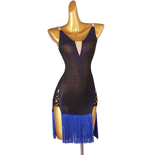 

Latindans Kjole Dusk Krystall / Rhinestone Dame Ytelse Ermeløs Chinlon