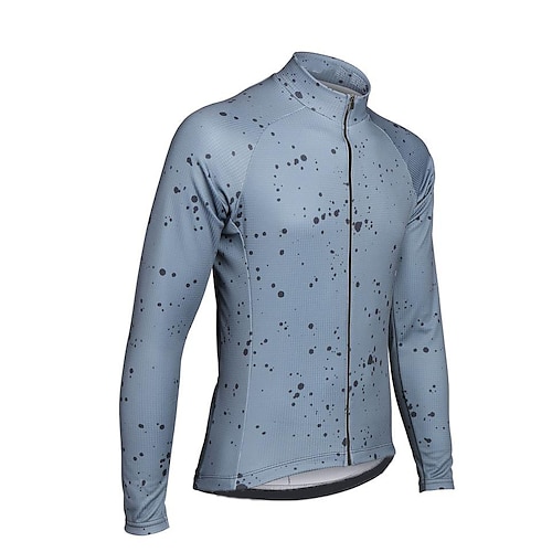 

21Grams Men's Cycling Jersey Long Sleeve Bike Top with 3 Rear Pockets Mountain Bike MTB Road Bike Cycling Breathable Quick Dry Moisture Wicking Reflective Strips White Grey Red Polka Dot Polyester