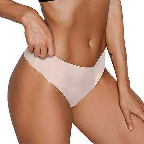 

Women's G-strings & Thongs Panties Brief Underwear 1 PC Underwear Simple Sexy Comfort Basic Pure Color Nylon Low Waist Sexy Black Khaki White S M L