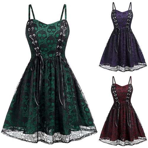 

Garota gótica Medieval Vestido Coquetel Vestido antigo Verão Vestido melindroso Vestidos Baile de Máscara Mulheres Ocasiões Especiais Vintage Cosplay dia das Bruxas Baile de Formatura Festival Sem