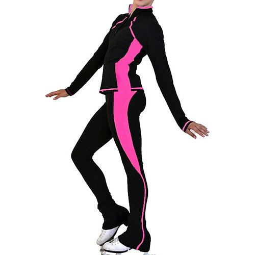 

Figure Skating Jacket with Pants Women's Girls' Ice Skating Pants / Trousers Leggings Outfits White Purple Pink Patchwork Fleece Spandex High Elasticity Training Competition Skating Wear Thermal Warm
