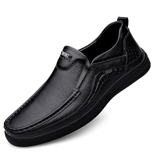 

Men's Loafers & Slip-Ons Summer Loafers Business Sporty Casual Daily Office & Career Nappa Leather Black Brown Fall Spring