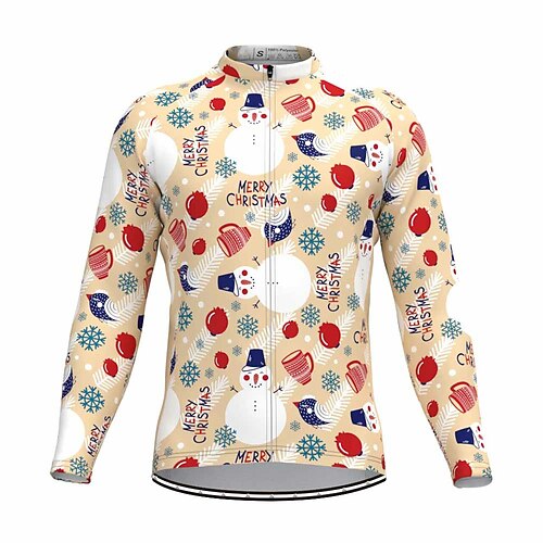 

Men's Cycling Jersey Long Sleeve Bike Top with 3 Rear Pockets Ugly Christmas Funny Christmas Mountain Bike MTB Road Bike Cycling Breathable Quick Dry Moisture Wicking Reflective Strips Rosy Pink