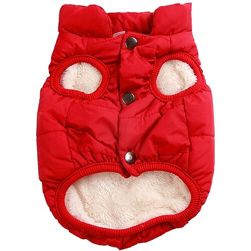 

2 Layers Fleece Lined Warm Dog Jacket for Puppy Winter Cold Weather Soft Windproof Small Dog Coat