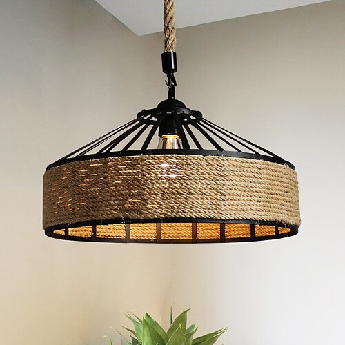 

40 cm enkelt design vedhæng lys hamp reb led nordisk stil 220-240v