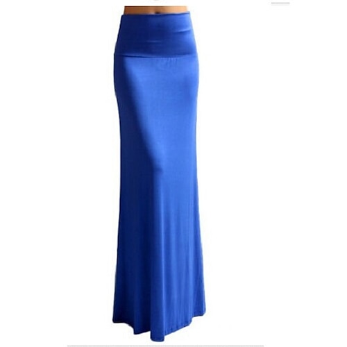 

Damen Trompete / Meerjungfrau Langer Rock Maxi Baumwollmischung Schwarz Rote Blau Röcke Sommer Ohne Futter Vintage Elegant Sommer Bühne Verabredung S M L