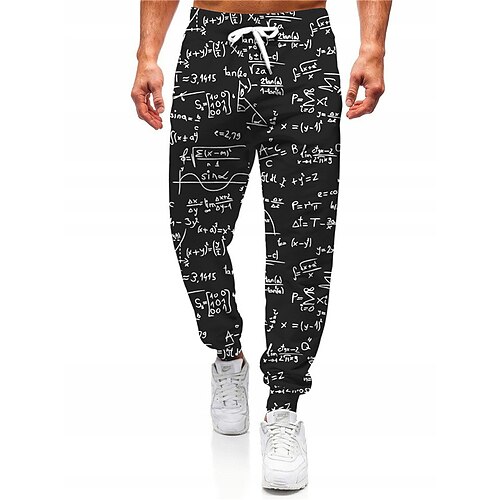 

Men's Sweatpants Joggers Pants Trousers Trousers Drawstring Side Pockets Elastic Waist Graphic Letter Outdoor Sports Full Length Casual Daily Sports Designer Casual / Sporty Black Micro-elastic