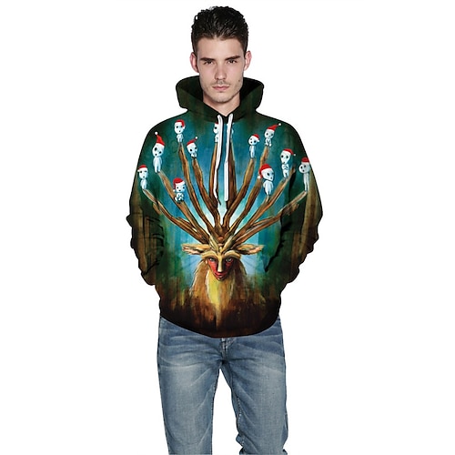 

Men's Pullover Hoodie Sweatshirt Green Blue Red White Hooded Graphic Ugly Christmas Print Christmas Casual Daily 3D Print Sportswear Casual Big and Tall Spring Fall Clothing Apparel Hoodies