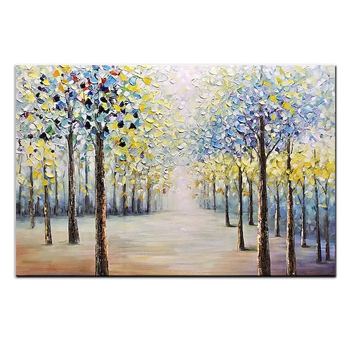 

Oil Painting Handmade Hand Painted Wall Art Modern Abstract Palette Knife Forest Landscape Living Room Home Decoration Decor Rolled Canvas No Frame Unstretched