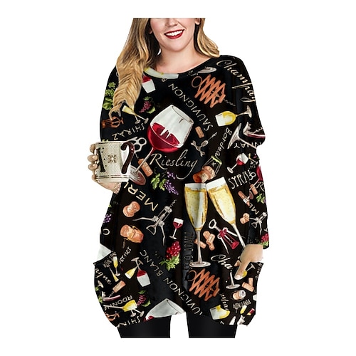 

Mrs.Claus Christmas Candy Cane Ugly Christmas Sweater / Sweatshirt Hoodie Women's Special Christmas Christmas Carnival Masquerade Adults' Party Christmas Vacation Polyester Top
