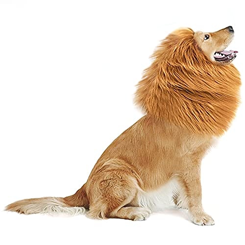 Dog Lion Mane, TSV Realistic Lion Wig with Ears for Dog Costume