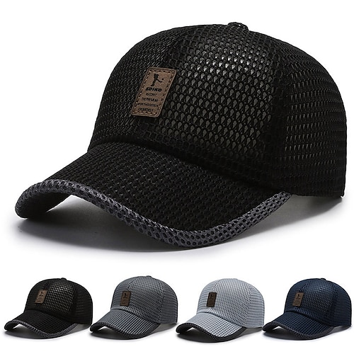 

Men's Simple Baseball Cap Dailywear Outdoor Mesh Letter Black Dark Gray Hat Windproof Breathable Ultraviolet Resistant / Fall / Spring / Summer