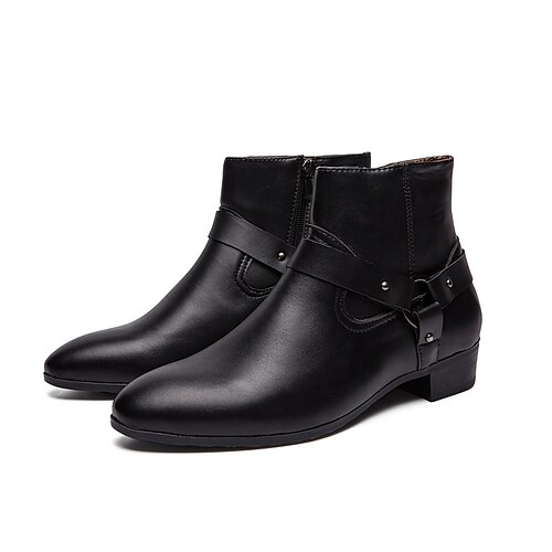 

Men's Boots Combat Boots Casual Classic Daily PU Mid-Calf Boots Black Winter