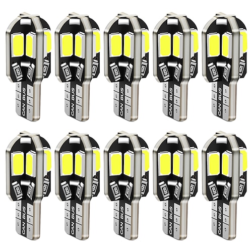 

192 LED Car Bulb T10 LED Car Bulb 168 LED W5W Bulbs Super Bright 57SMD 5730 Chipset Bulb for Car Interior Dome Map Door Courtesy License Plate Lights 12V 10pcs