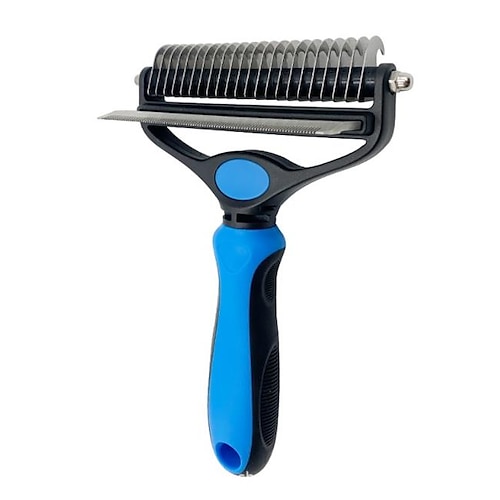 

Pet Grooming Brush for Dogs/Cats, 2 in 1 Deshedding Tool& Dematting Undercoat Rake for Mats& Tangles Removing, Reduces Shedding by up to 95%, Great for Short to Long Hair Small Large Breeds