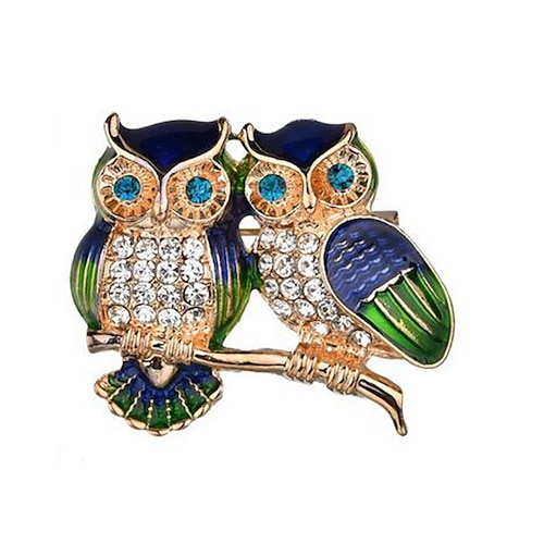 

Women's AAA Cubic Zirconia Brooches Classic Owl Stylish Brooch Jewelry Golden For Christmas Daily