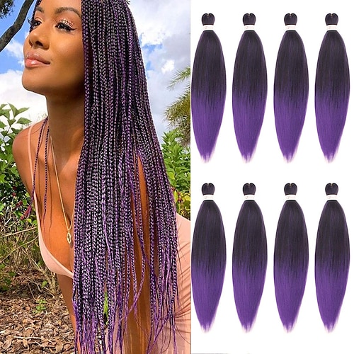 

Pre stretched Braiding Hair Professional Braiding Crochet Hair For Various Crochet Braids Or Twists Itch Free Yaki Perm Straight Light Synthetic Hair Hot Water Set Crochet Hair Extensi 20inch 8packs