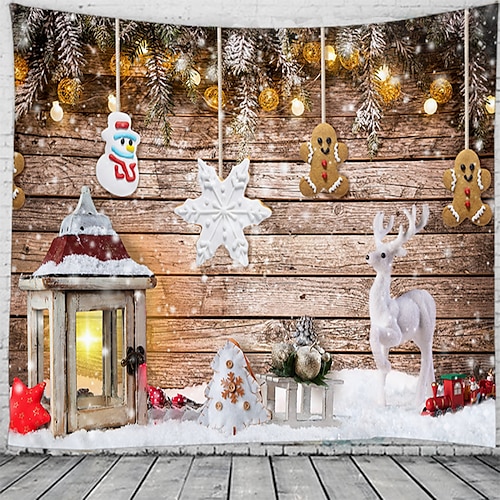 

Christmas Santa Claus Holiday Party Wall Tapestry Photography Background Art Decor Blanket Tablecloth Hanging Home Bedroom Living Room Dorm Decoration Tree Gift Fireplace