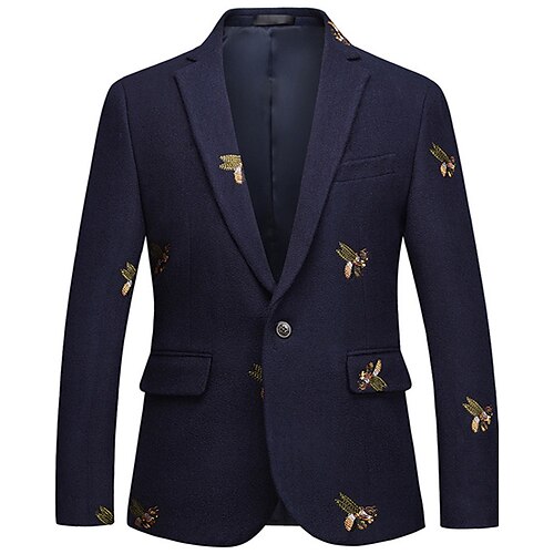 

Men's Elegant Blazer Regular Regular Fit Floral Navy Blue 2022