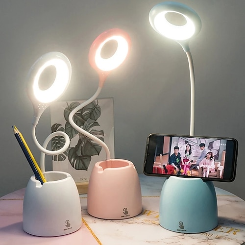 

LED Table Lamp Touch Dimming USB Desk Lamp Read Light Book Bedside Reading Lamp Multi-function Pen Holder Eye Protect Home Decor