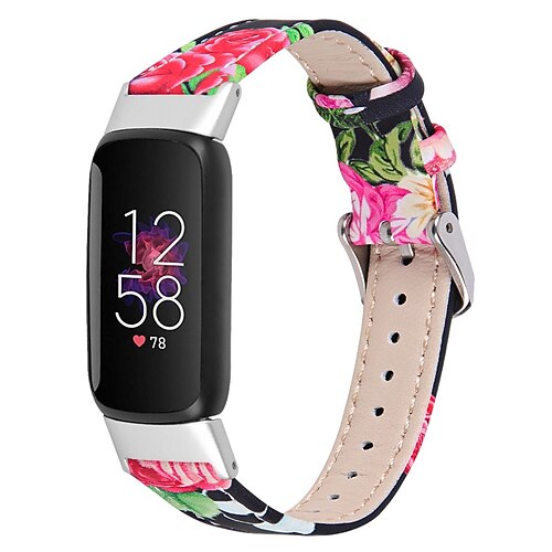 

1 pcs Smart Watch Band for Fitbit Luxe Genuine Leather Smartwatch Strap Classic Clasp Leather Loop Business Band Replacement Wristband
