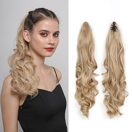 

Clip In / On Ponytails Natural / Easy dressing / Afro Ponytail Synthetic Hair Hair Piece Hair Extension Wavy 18 inch Daily Wear