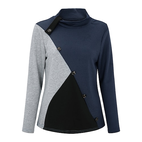 

Women's Sweatshirt Pullover Color Block Sports Streetwear Active Casual Hoodies Sweatshirts Blue Wine Navy Blue